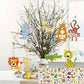 ShaoAngDuoMi 27PCS Paint Your Own Wooden Animal Crafts Kit - DIY Unfinished Wood Ornaments for Kids with Paint Pens & Stickers, Outdoor Art Activity