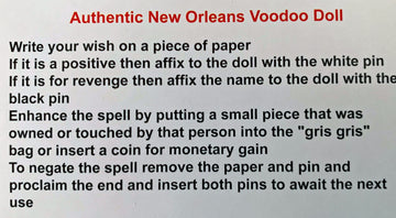 Voodoo Doll Black Good Luck Power Money Health Prosper Revenge Spells Magic New Orleans