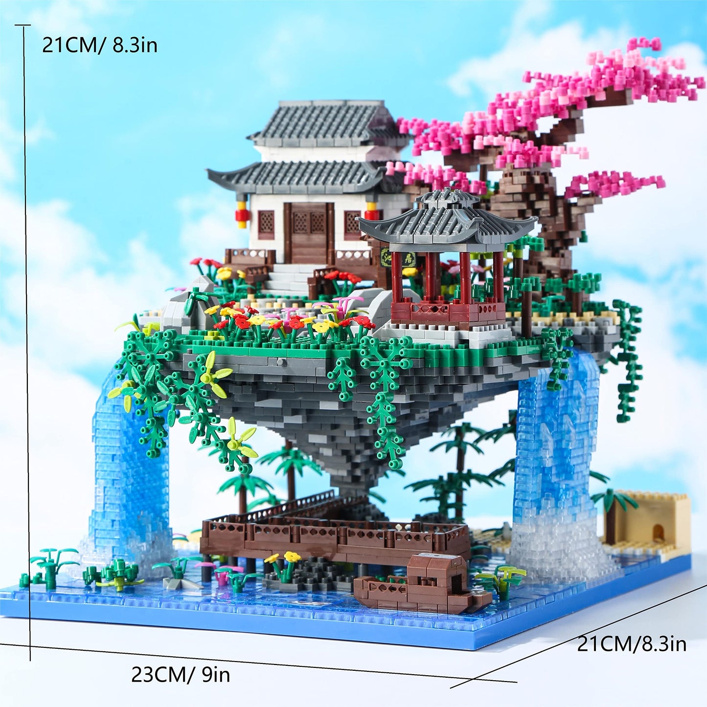 Yushinv Cherry Blossom Tree Building Set with Gift Box, Original Music Cherry Blossom Tree House(Type :Symphony), Japanese Sakura Tree House Lights