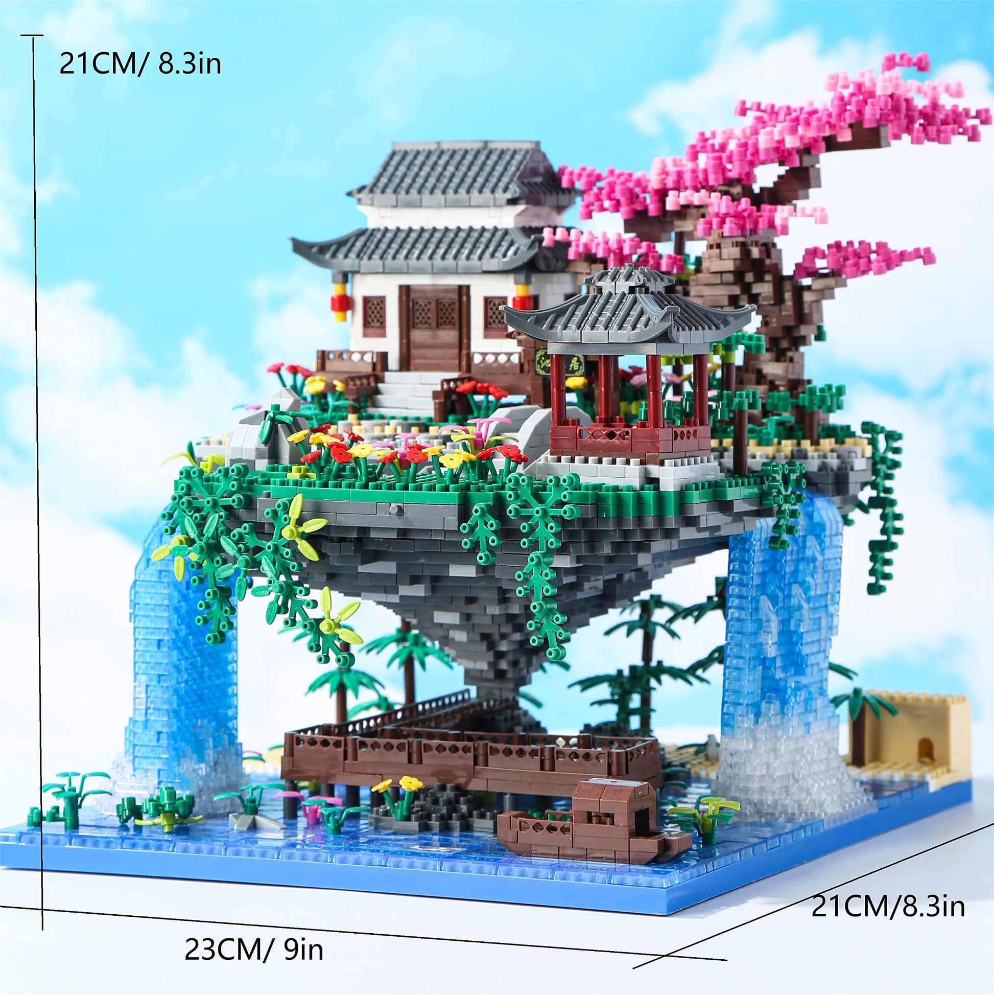 Yushinv Cherry Blossom Tree Building Set with Gift Box, Original Music Cherry Blossom Tree House(Type :Symphony), Japanese Sakura Tree House Lights