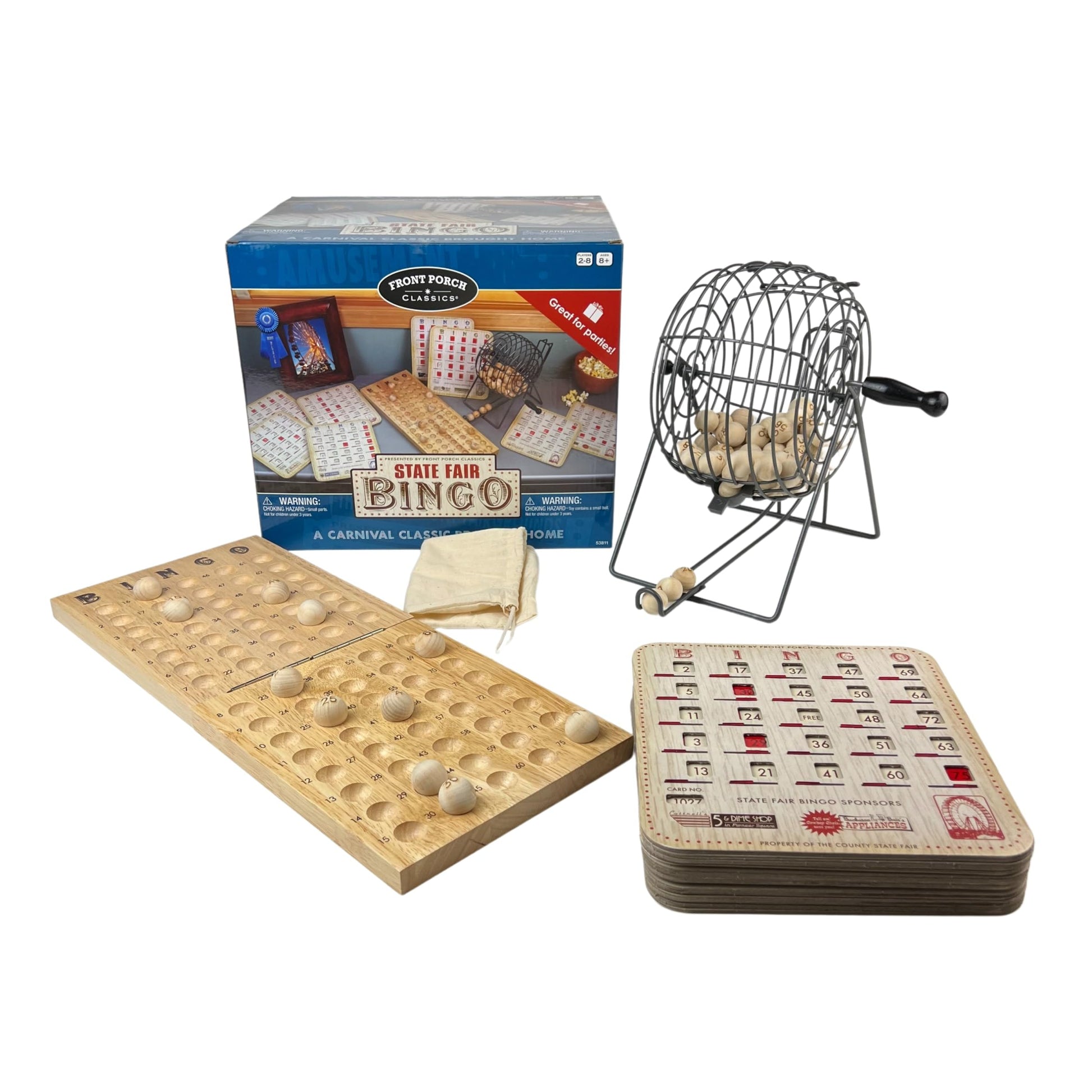 Front Porch Classics State Fair Bingo Deluxe Edition - Craftsmanship for an Authentic Retro-Style Experience - Intergenerational Fun for Friends