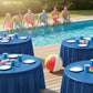 Fun Express Navy Blue Round Plastic Tablecover, 82", 1 Piece