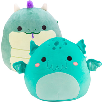 Squishmallows 10 Inch Fantasy 2-Pack Dragon & Cthulhu - Official Jazwares Plush Set - Soft Squishy Magical Creature Stuffed Animals Toys for Kids