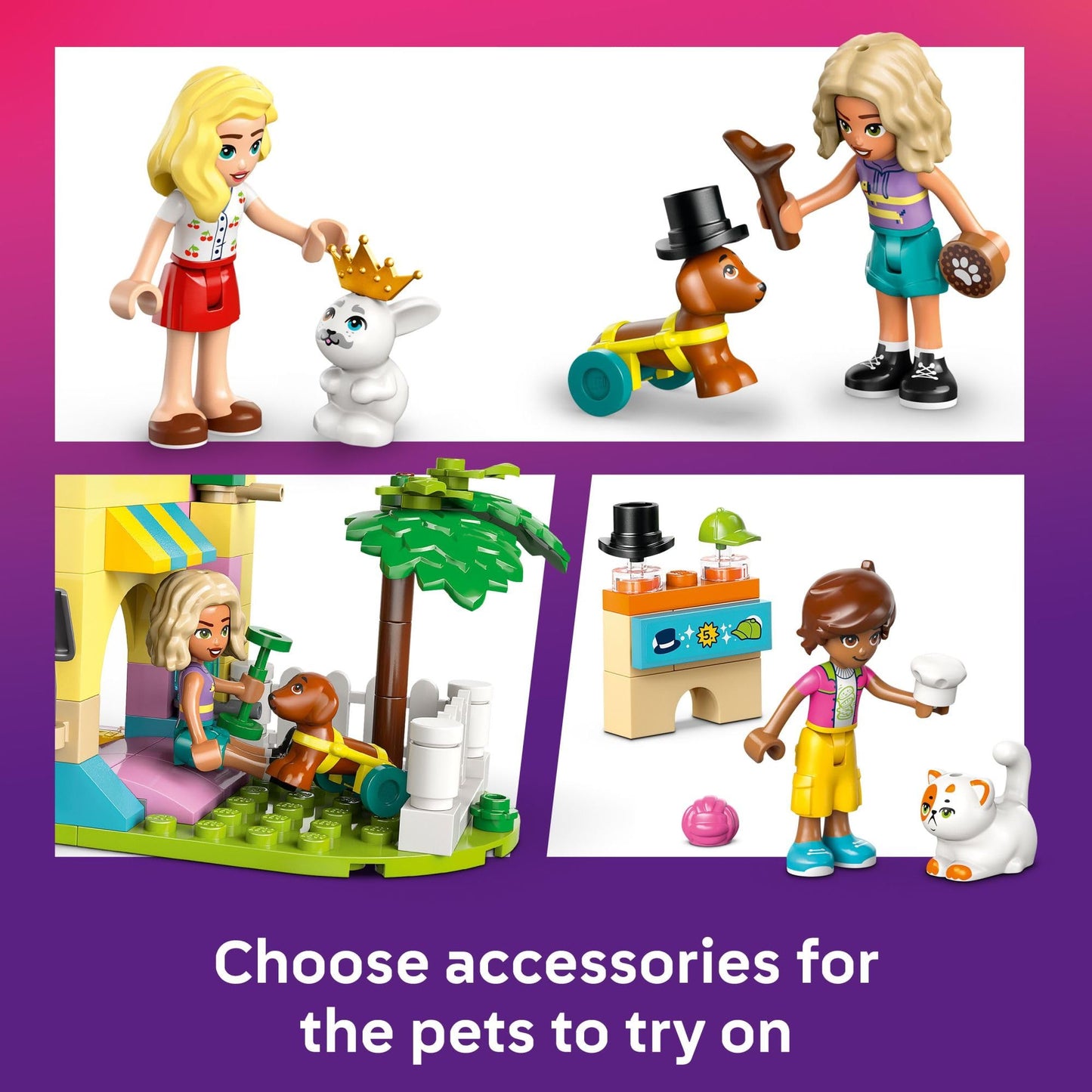 LEGO Friends Pet Accessories Shop Pretend Play Set - Building Toy for Kids, Girls and Boys, Ages 6+ - with 3 Minidolls, Toy Dog, Cat, & Rabbit - Gift
