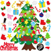 DIY Felt Christmas Tree with 32 Pcs Detachable Ornaments 1 LED String Light