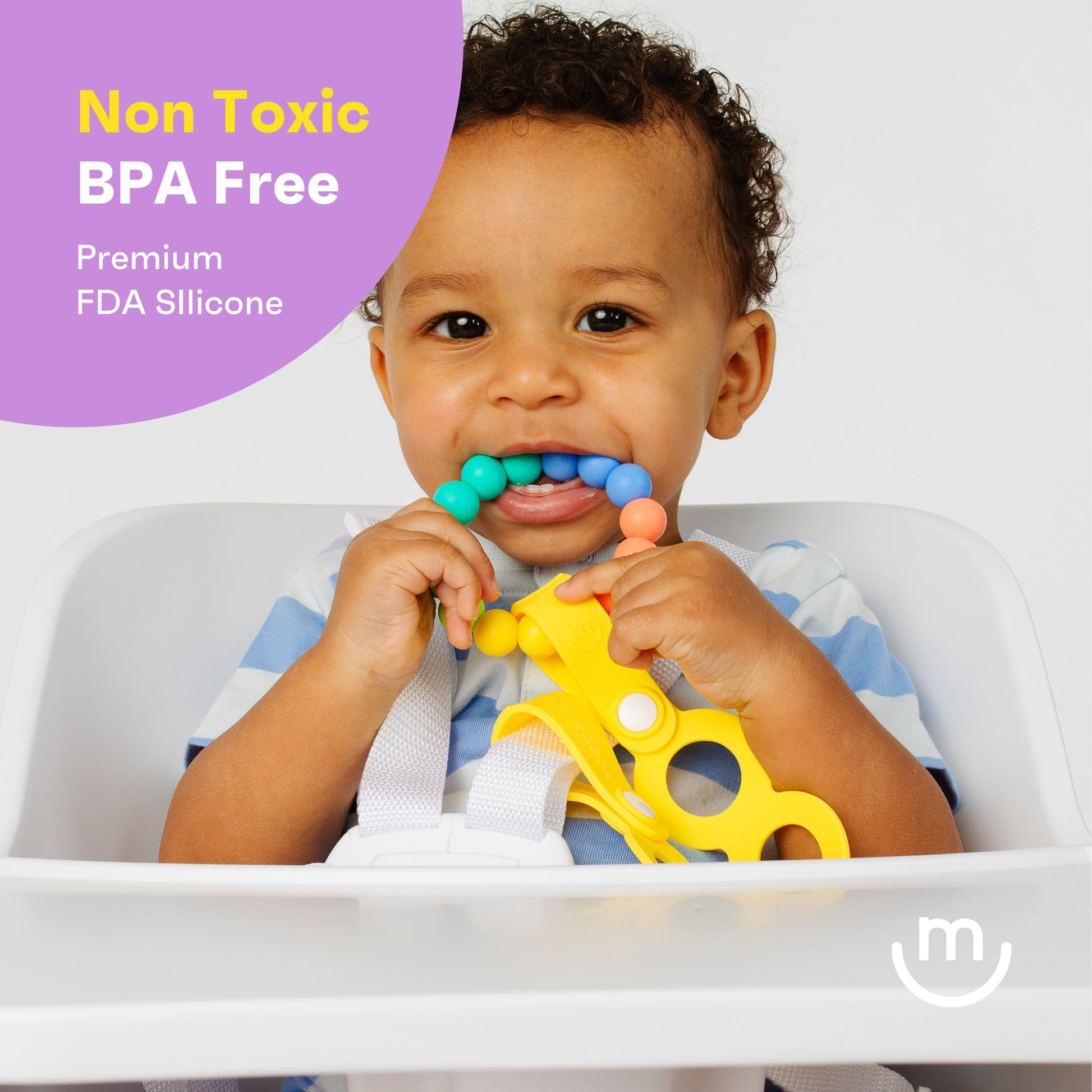 morepeas Rainbow Ring Teether | Soft, Easy Grip Unisex Teether Toy | Silicone Baby Teether Ring to Help Soothe Gums | Non-Toxic and BPA Free