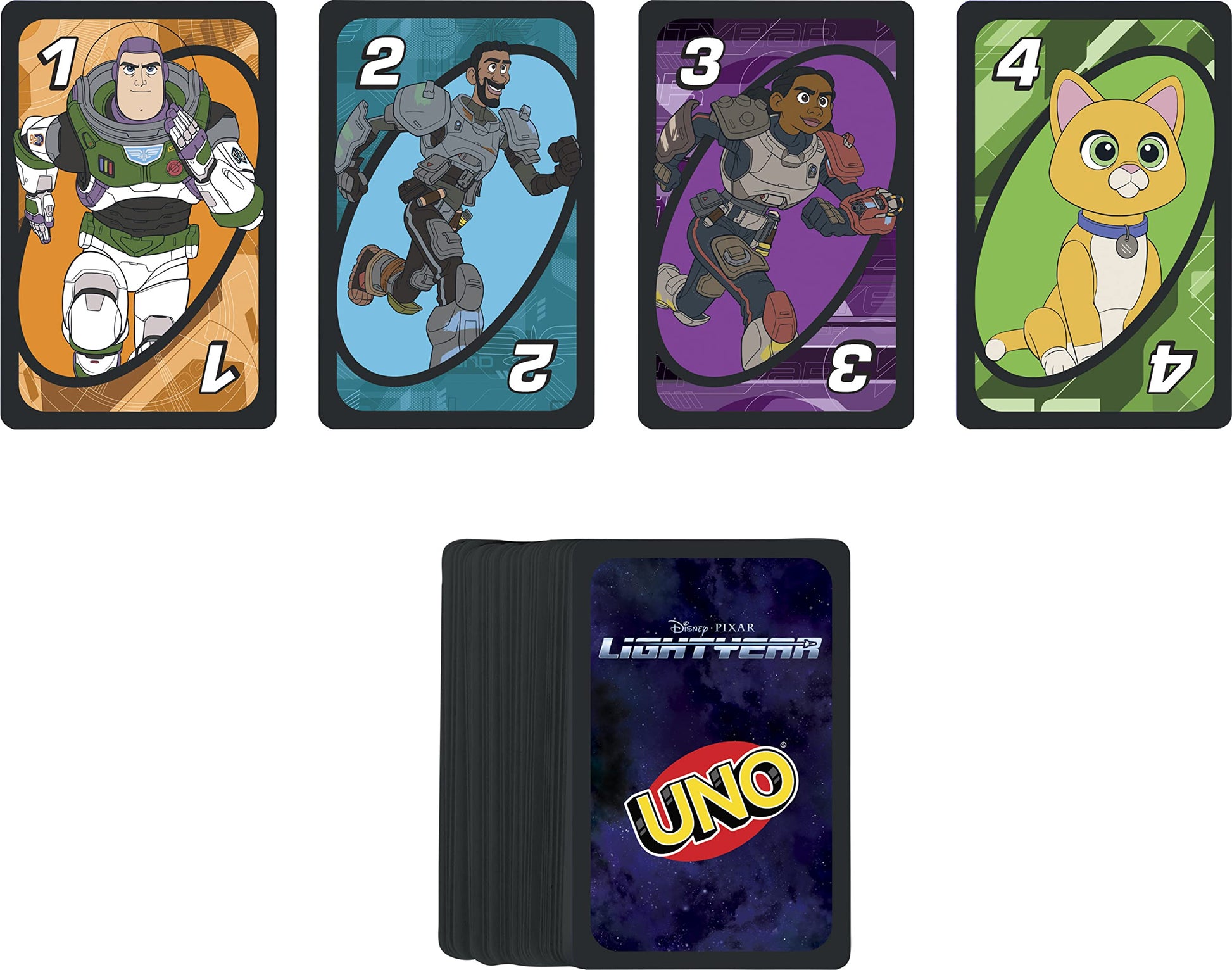 Mattel Games UNO Disney and Pixar Lightyear Card Game in Collectible Storage Tin, Movie-Themed Deck for Kids, Adults, Families & Parties, 2 to 10