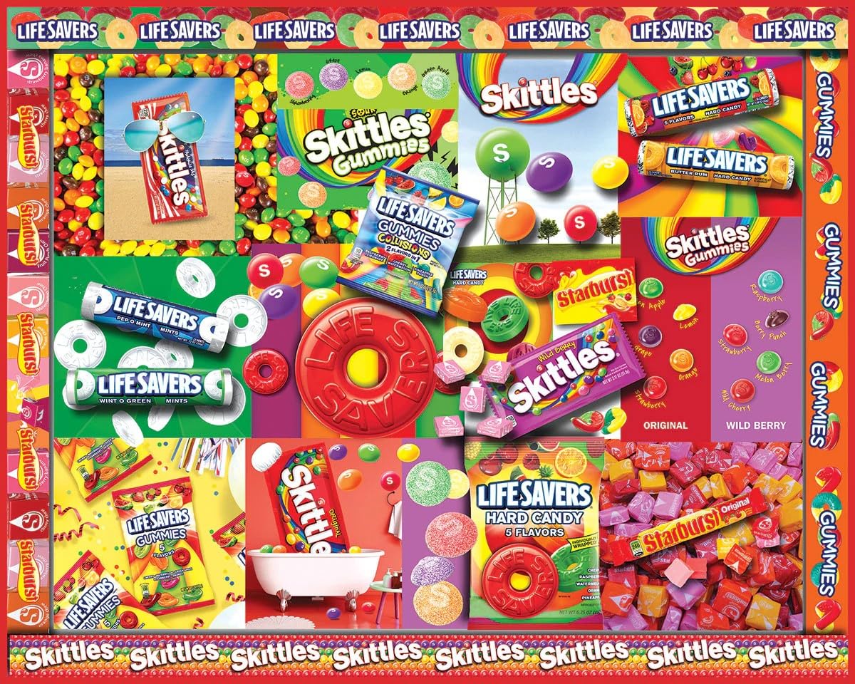 White Mountain 1000 Piece Jigsaw Puzzle Fun and Vibrant, Fruity Candy