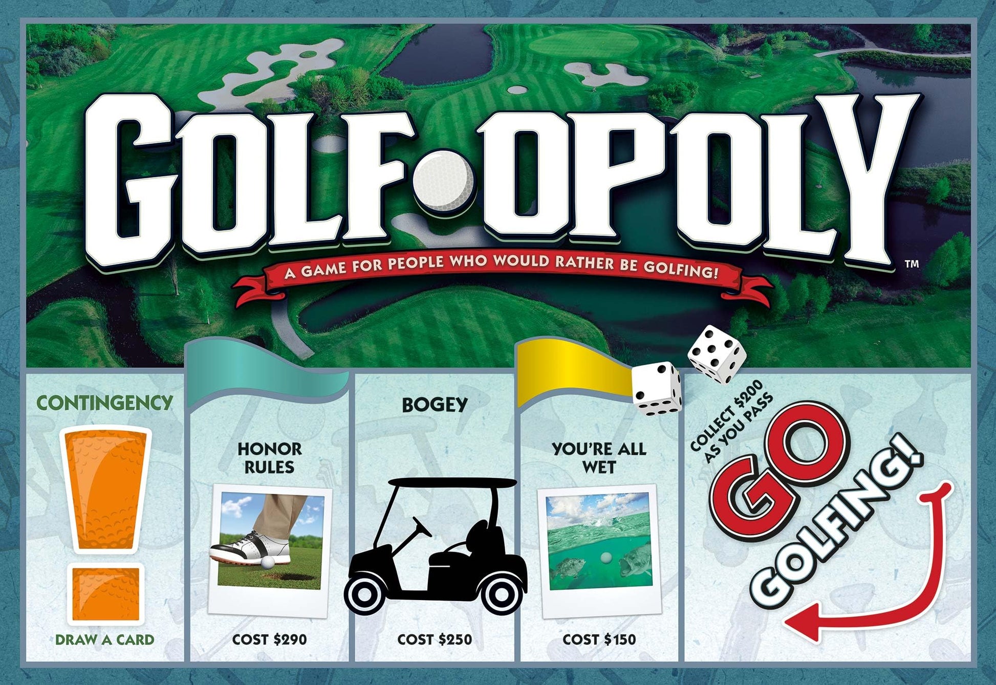Outset Media Golf-Opoly Board Game - A Property Trading Game for People Who Would Rather Be Golfing! - for 2 to 6 Players Ages 8 and up