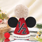 DSAANE Mouse 1/2 Birthday Hat - Mouse Half Way To One Party Decorations,Mouse Ears Cake Smash Hat,Red Black Mouse Party Hat,6 Months Birthday Photo