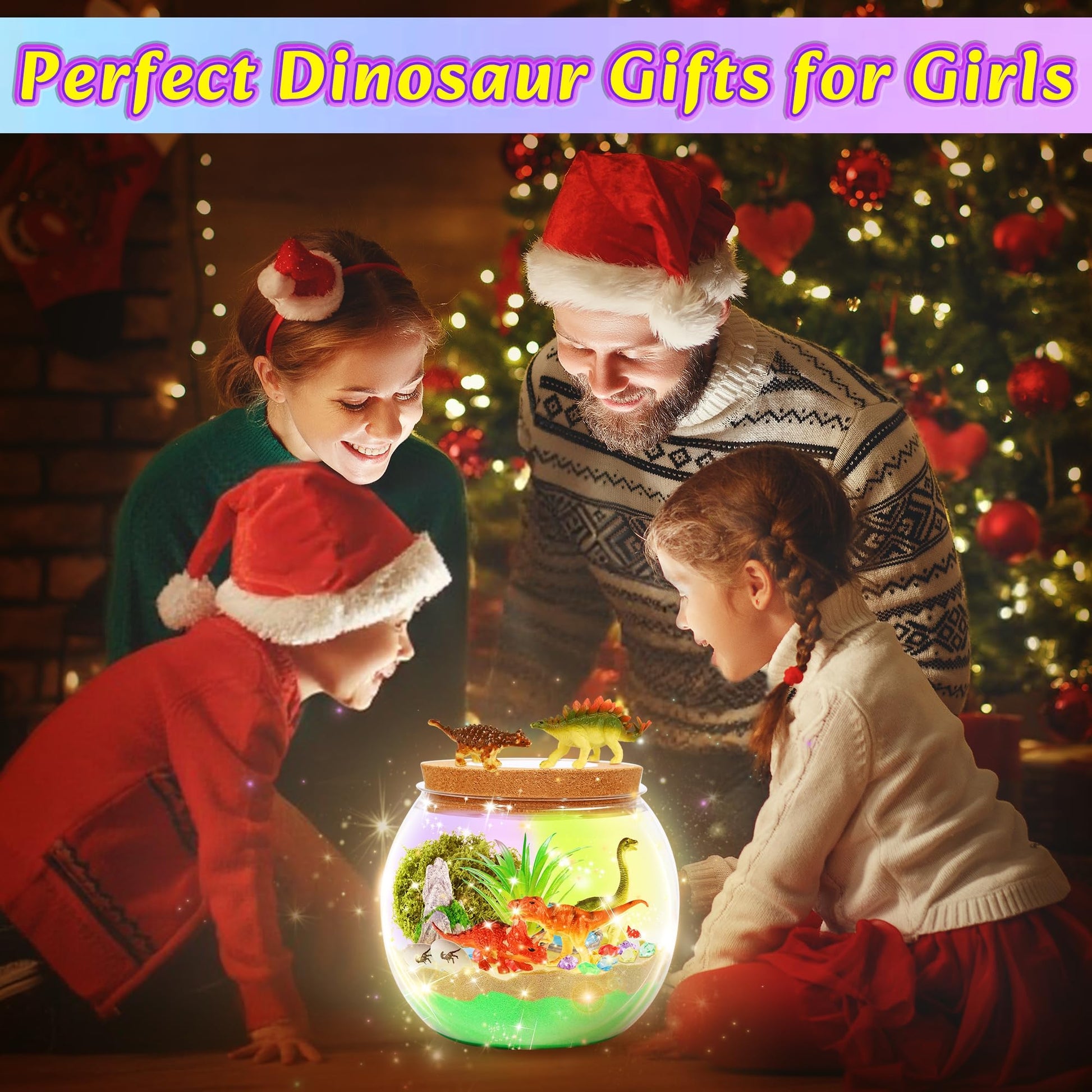 Hannstar Dinosaur Activities Toys-Dinosaur Terrarium Craft Kits for Boys, Birthday Gifts for Boys, Dino Arts and Crafts Kit for Kids
