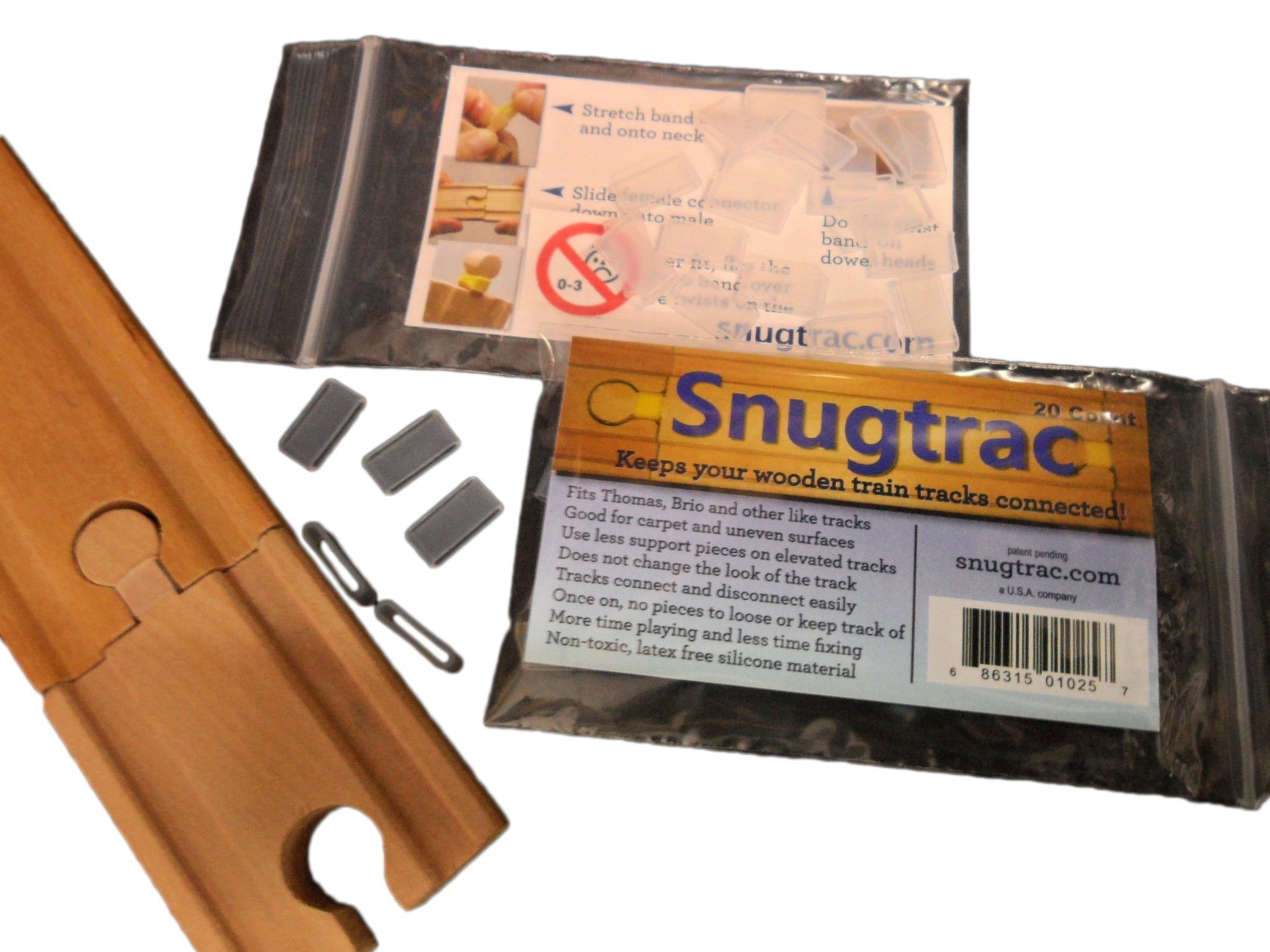 Snug Trac Wood Toy Train Fasteners, Holds Track Together. 40 CT