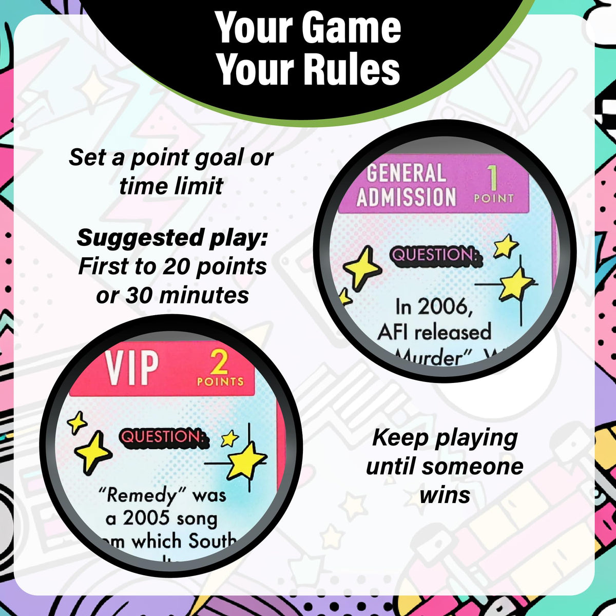 AQUARIUS Music Trivia Card Game - Pop, Rock, Hip-Hop & Alternative Quiz - Party Game for Adults & Teens, Gift for Music Lovers - I Love the 2000s
