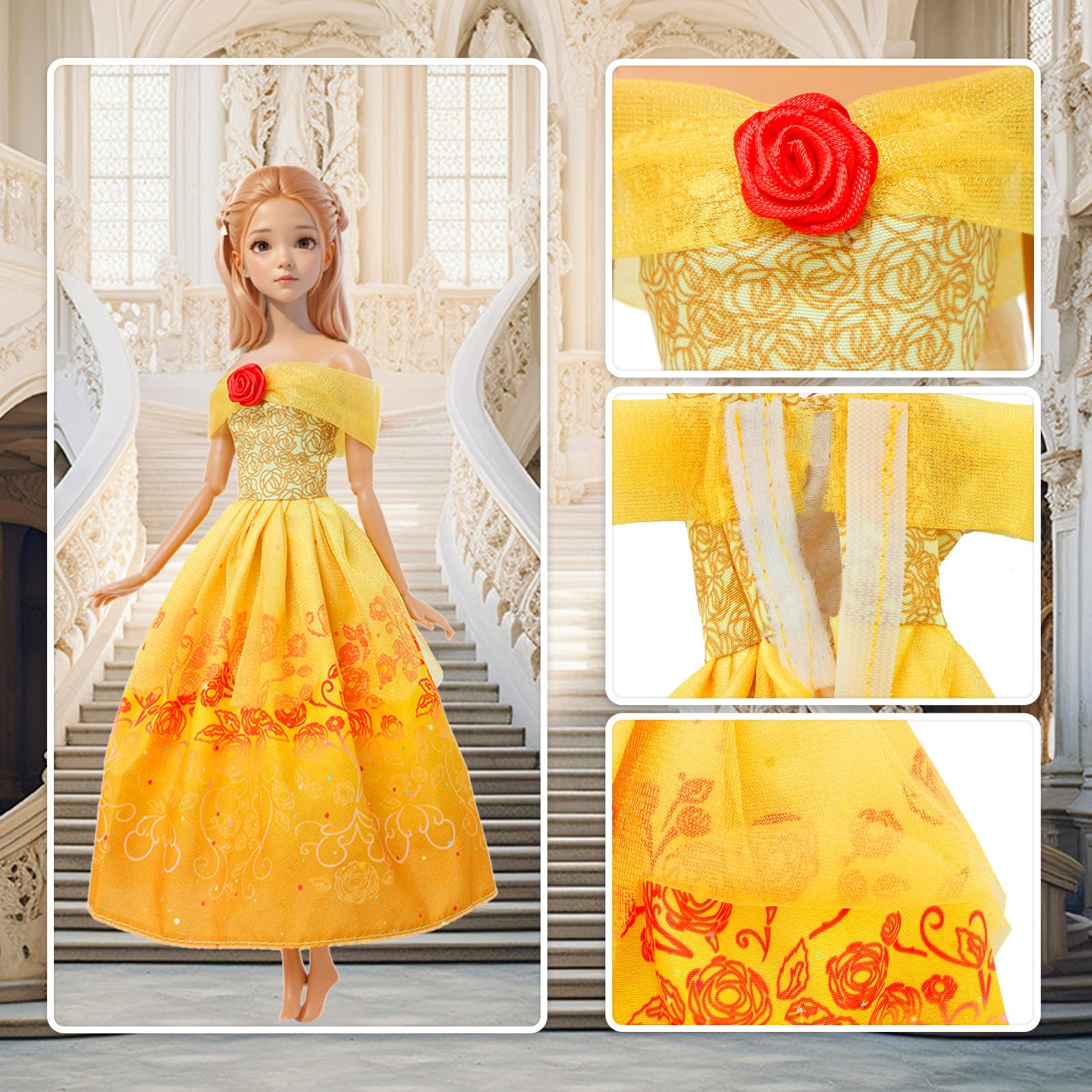 8 Sets Different Princess Costume Dresses for 11.5 inch Girl Doll Clothes Accessories