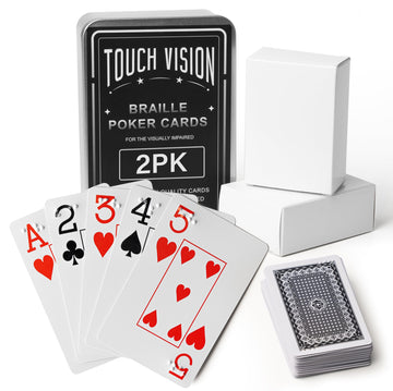 BozenTek 2PK Braille Playing Cards for The Visually Impaired - Best Gifts for Blind Adults, Braille Poker for Learn Braille, Perfect for Games