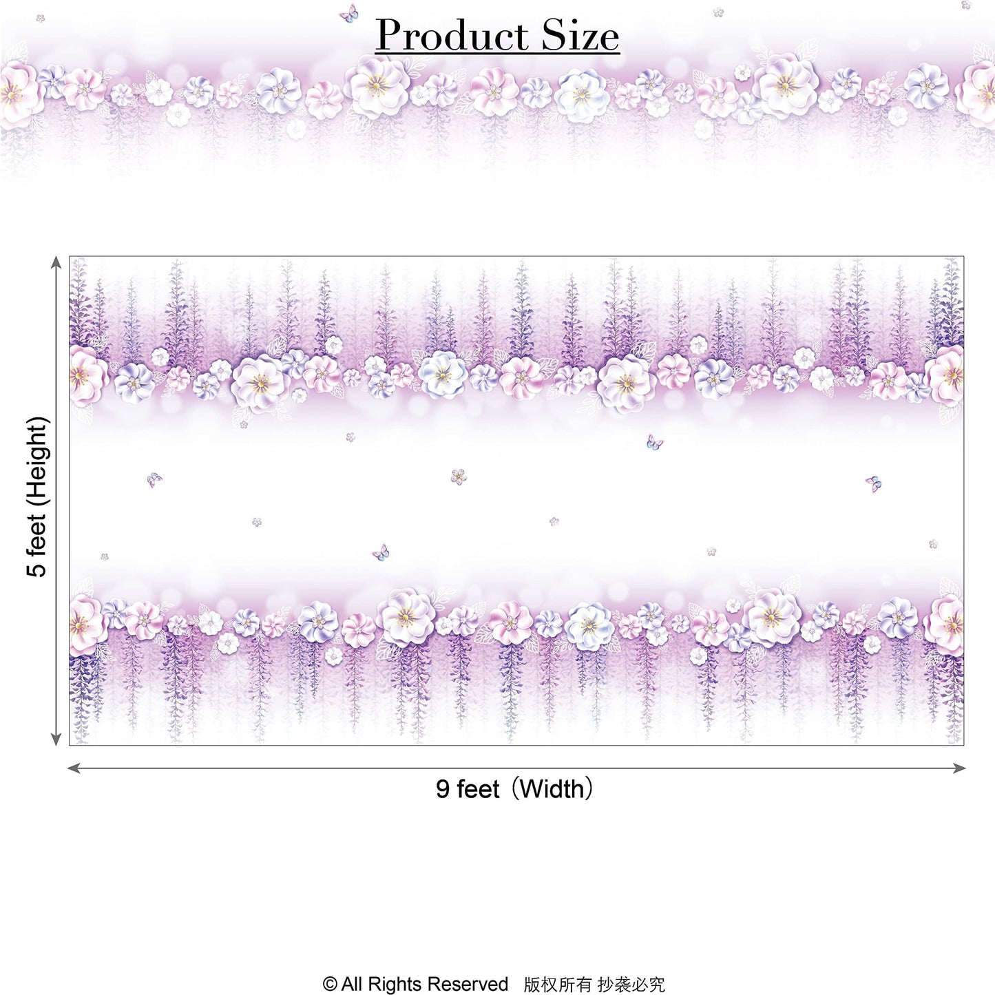 Cheerland Lavender Tablecloth Purple Floral Party Decorations Coming of Age Quinceanera Princess Theme Fabric Spring Table Cover Girls Birthday Hen