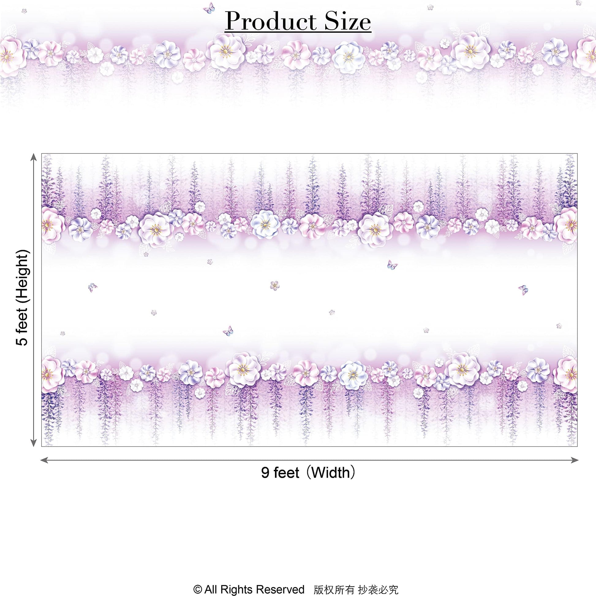 Cheerland Lavender Tablecloth Purple Floral Party Decorations Coming of Age Quinceanera Princess Theme Fabric Spring Table Cover Girls Birthday Hen