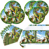 Tyrannosaurus Rex Party Tableware Set,20 Plates and 20 Napkins and Tablecloth71 '' x 42 '' Jurassic Dinosaur Party Supplies ForKids Birthday Party