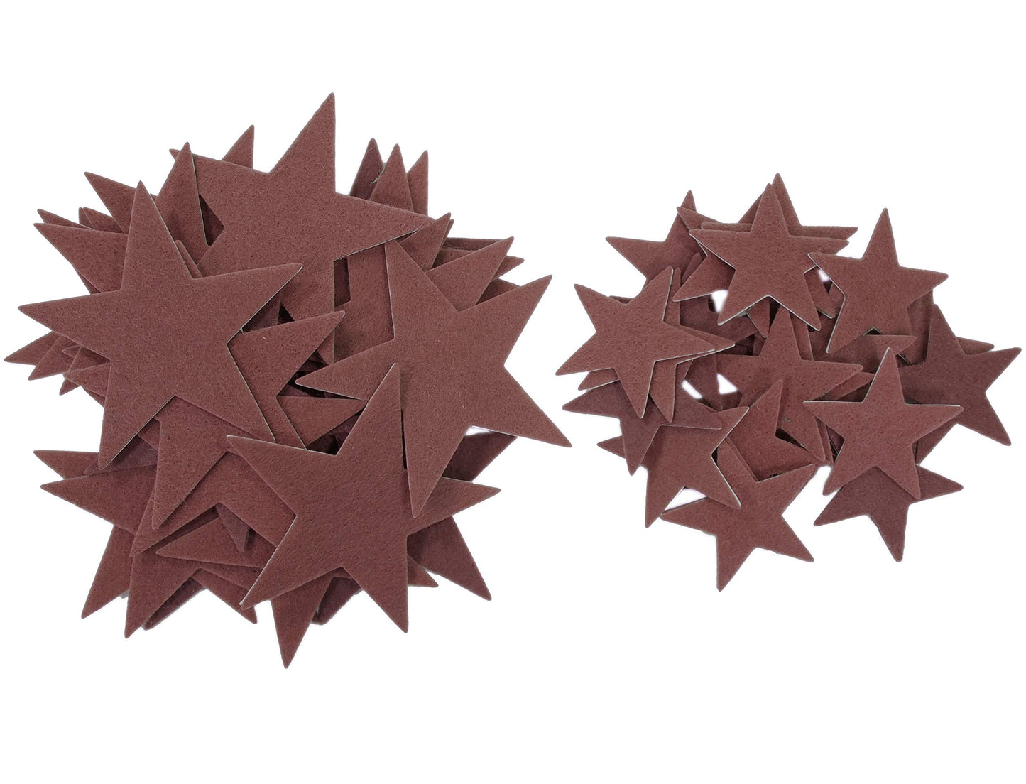 Playfully Ever After 1.5 and 3 inch Combo Size Felt Star Stickers 46pc (Brown)