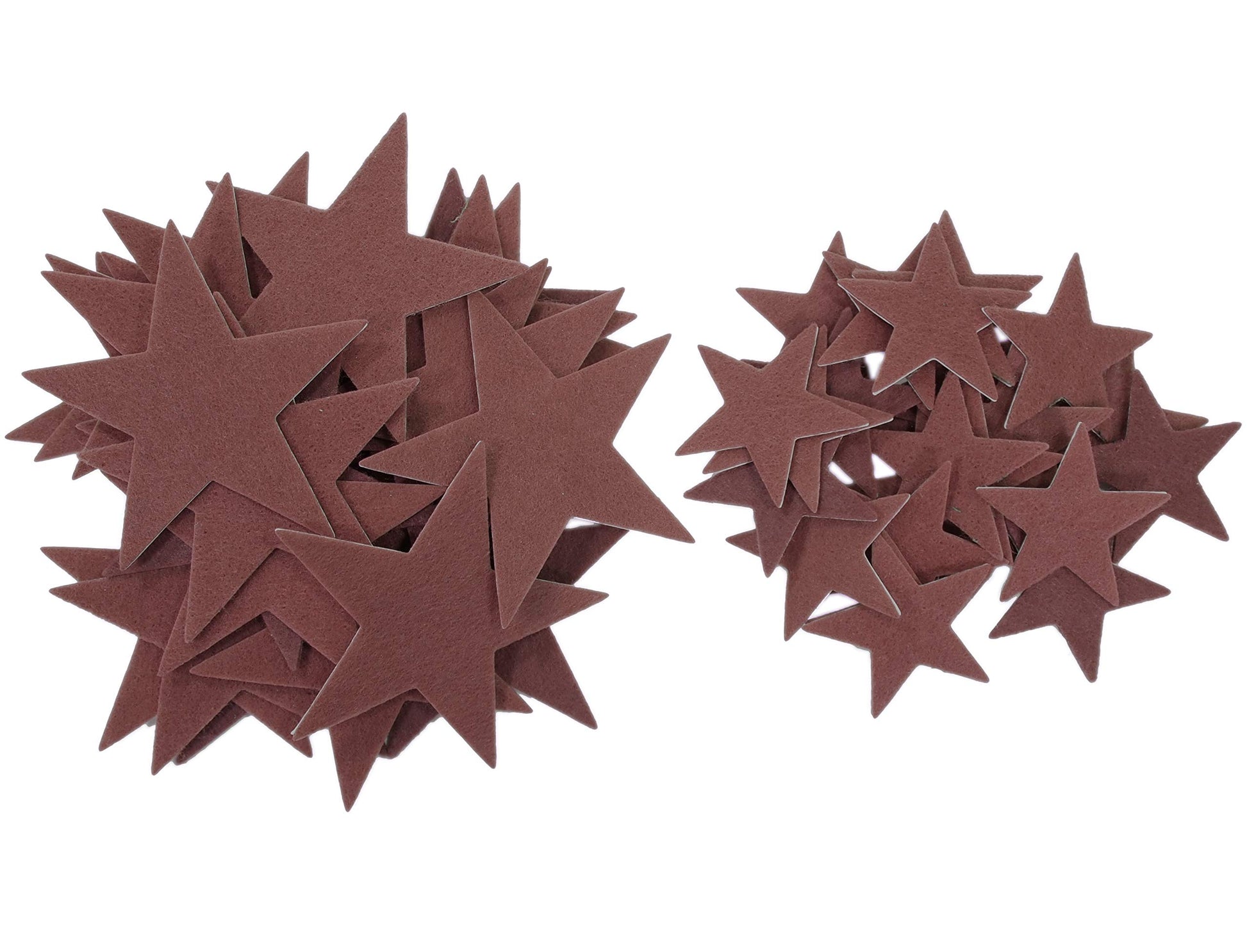 Playfully Ever After 1.5 and 3 inch Combo Size Felt Star Stickers 46pc (Brown)