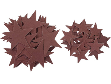 Playfully Ever After 1.5 and 3 inch Combo Size Felt Star Stickers 46pc (Brown)