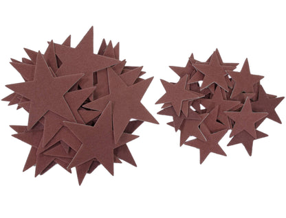 Playfully Ever After 1.5 and 3 inch Combo Size Felt Star Stickers 46pc (Brown)