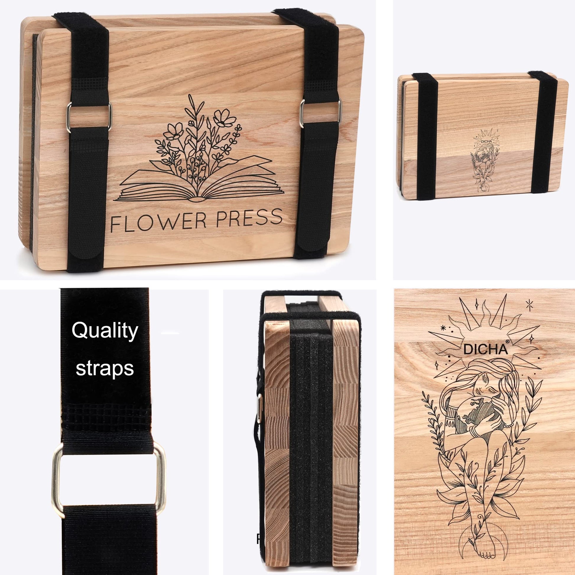 DICHA Microwave Flower Press Book- Plant and Leaf Press-Beginners Flower Press Kit Professional -6"X9" Flower Pressing Kit for Adults