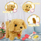 lonfypeng Plush Toys Walking Dog Toys that Can Walk, Bark and Wag Tail,Interactive Electronic Pet Toys Puppy with Leash,Easter Christmas Birthday Gift