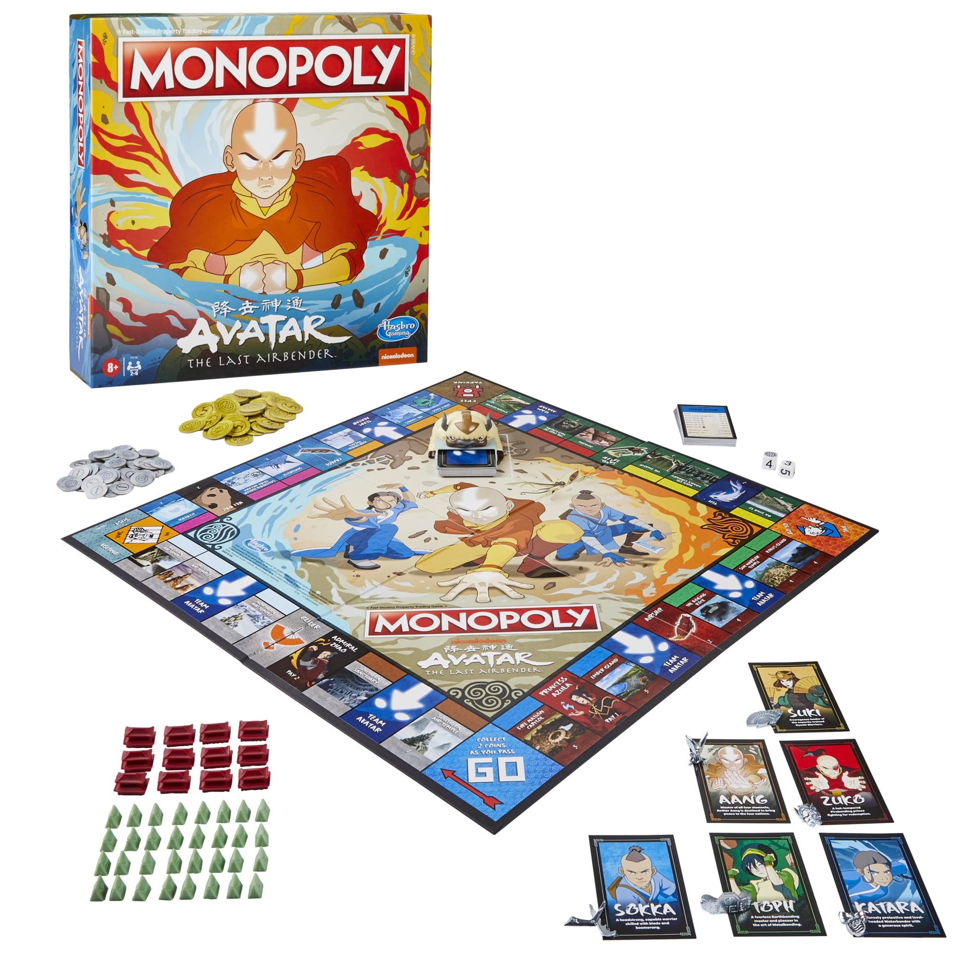 Hasbro Gaming Monopoly: Avatar: Nickelodeon The Last Airbender Edition Board Game for Kids Ages 8 and Up, Play as a Member of Team Avatar (Amazon