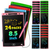 Glochin 24 Pack LCD Writing Tablet for Kids, Erasable and Reusable Toddler Doodle Board in 8.5 inch, Ideal Educational Drawing Pad for Learning Toy