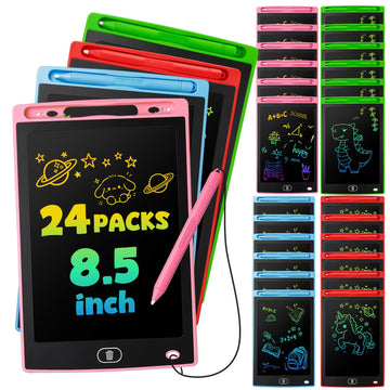 Glochin 24 Pack LCD Writing Tablet for Kids, Erasable and Reusable Toddler Doodle Board in 8.5 inch, Ideal Educational Drawing Pad for Learning Toy