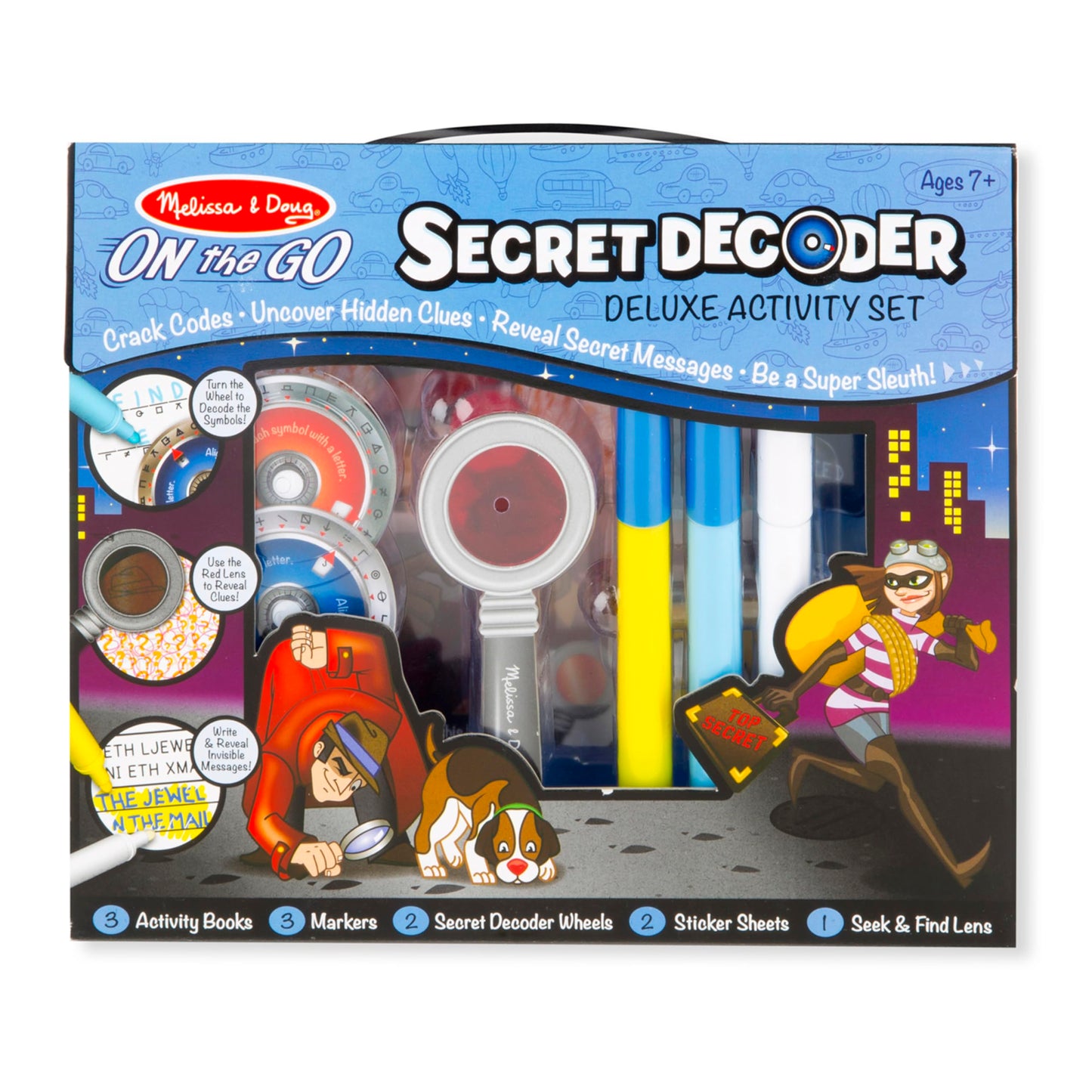 Melissa & Doug On The Go Secret Decoder Deluxe Activity Set and Super Sleuth Toy