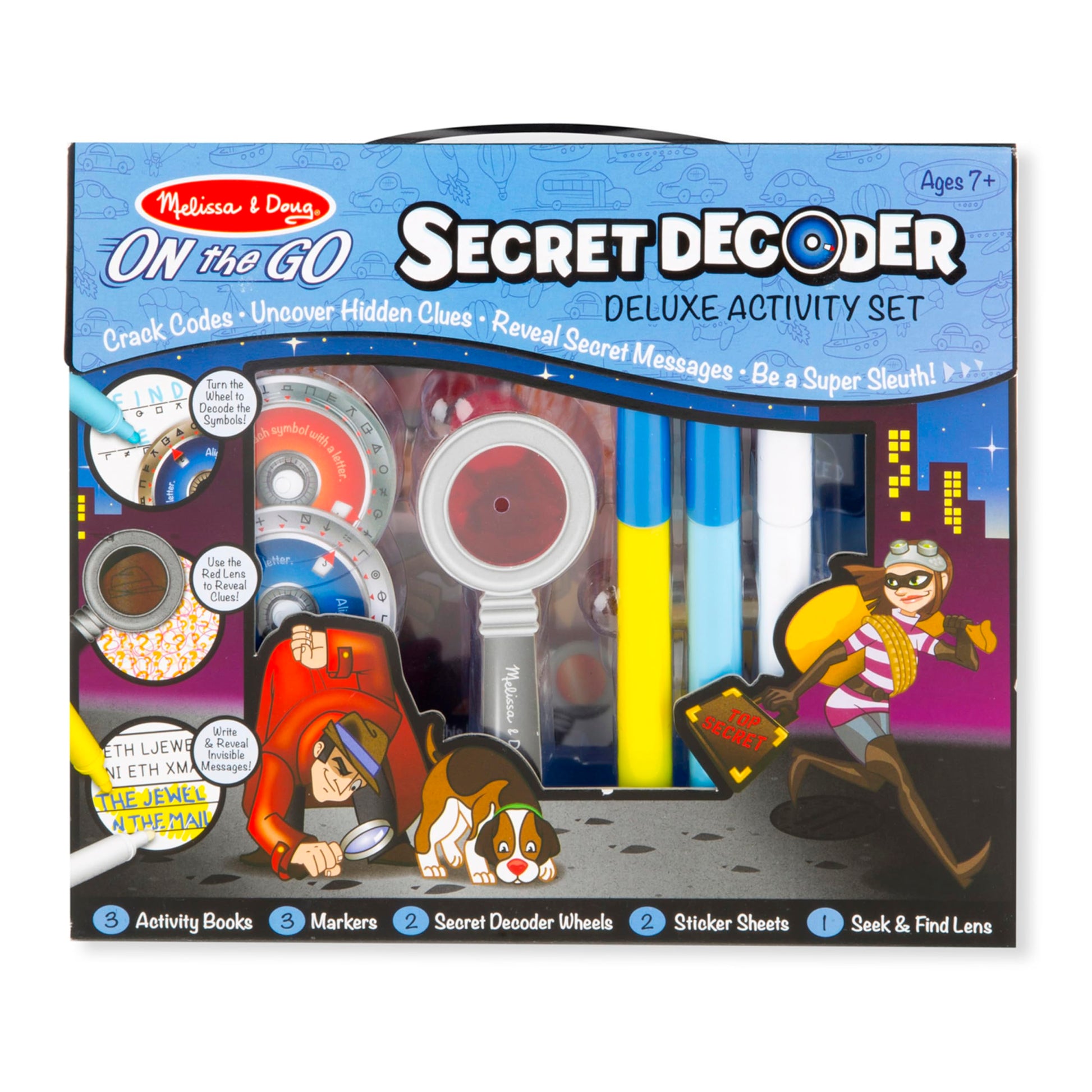 Melissa & Doug On The Go Secret Decoder Deluxe Activity Set and Super Sleuth Toy