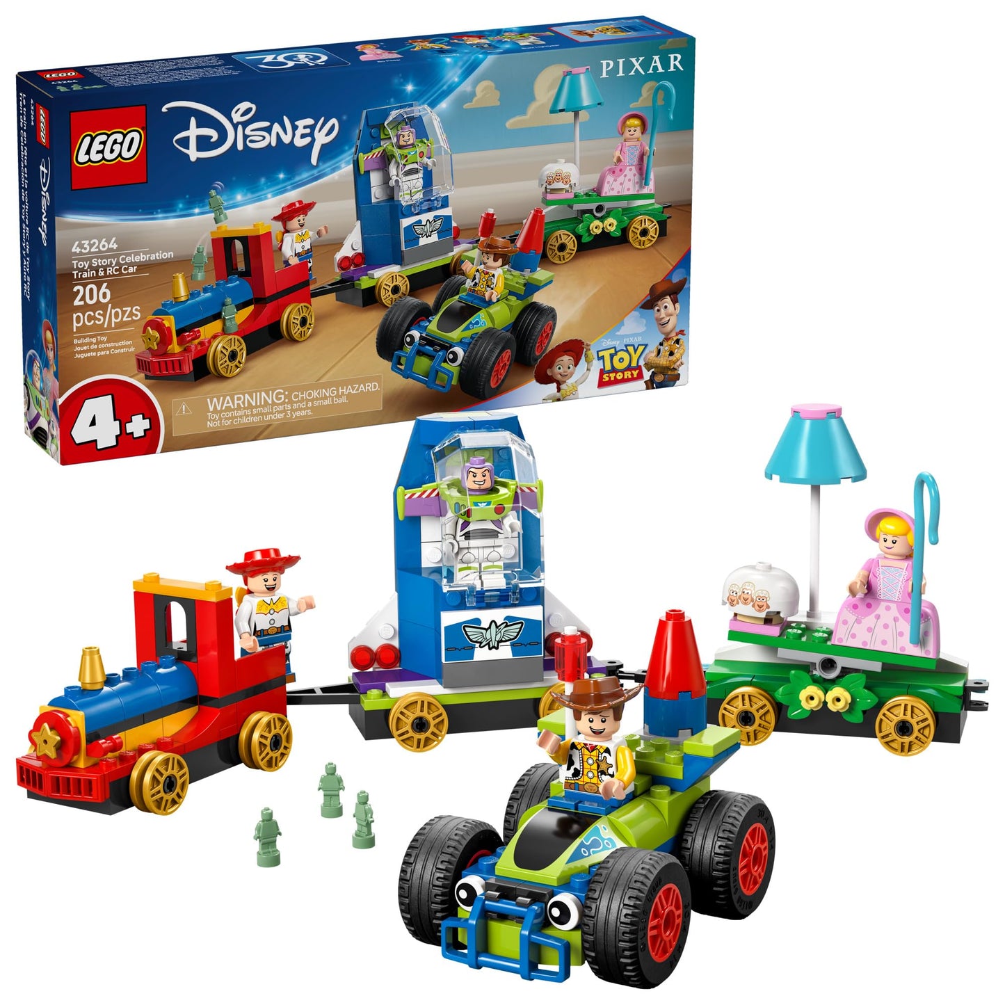 LEGO Disney and Pixar’s Toy Story Celebration Train & RC Car Toddler Toy - Sensory and Pretend Play Building Set for Preschool Boys and Girls, Ages 4+