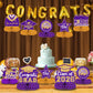 8 Pieces Class of 2026 Graduation Table Decorations - 2026 Congrats Grad Honeycomb Centerpieces, Graduations Table Toppers Decor for 2026 Graduation