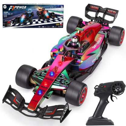 JolliBrix F1 RC Drift Car with LED Lights & Spray, 2.4GHz Remote Control F1 Drift Car, High Speed Drift Racing Car Toy for Kids, F1 Toys Gift for Boys