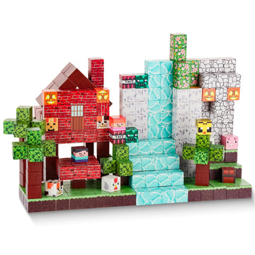 CEEHUONG Magnetic Building Blocks Set -150PCS Magnetic Tiles with 10 Toy Figures & 10 Weapons, Educational Toys for Kids (Boys & Girls)