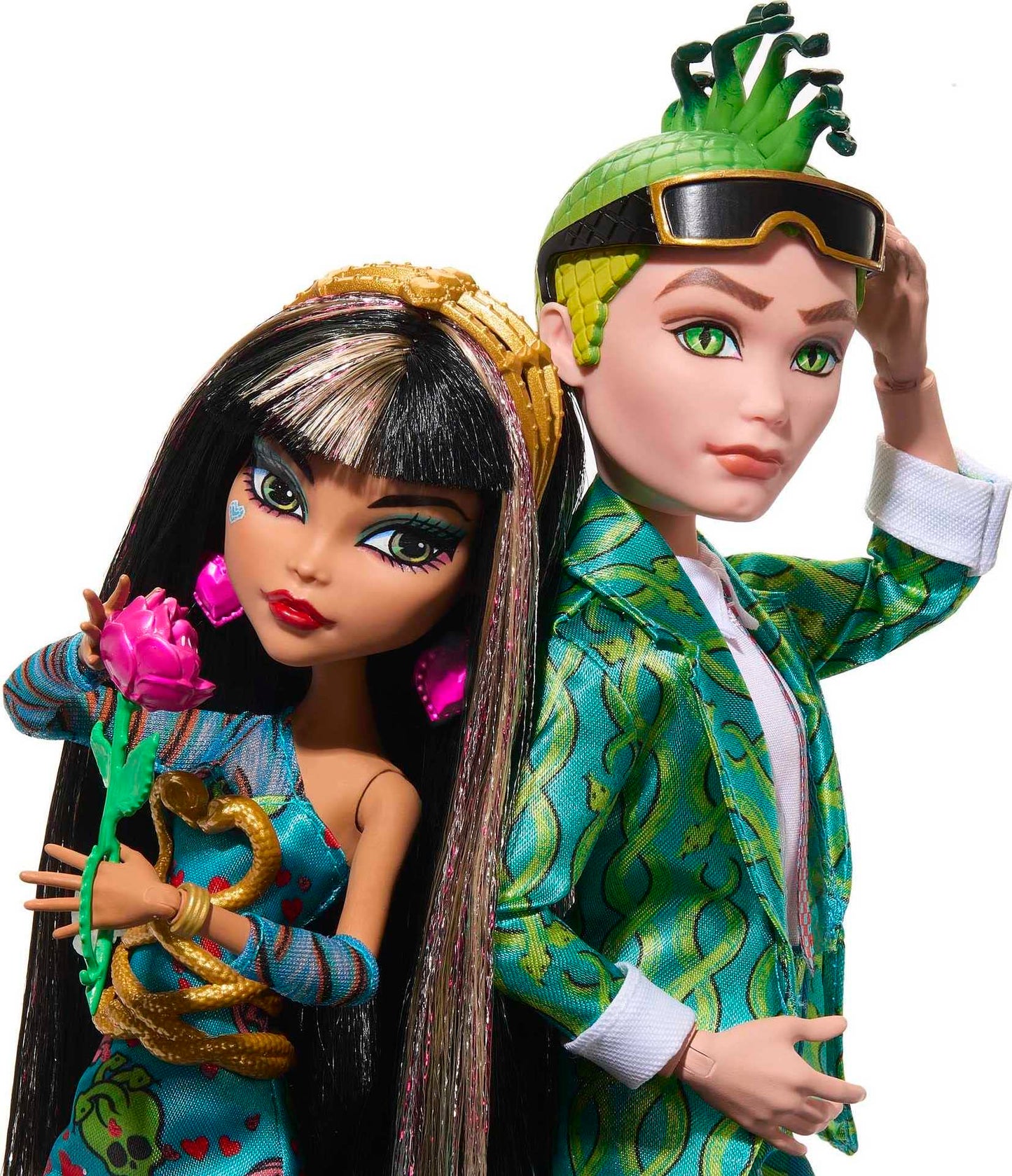 Monster High Howliday Love Edition Dolls, Cleo De Nile & Deuce Gorgon Collector 2-Pack with Valentine's Accessories & Displayable Packaging