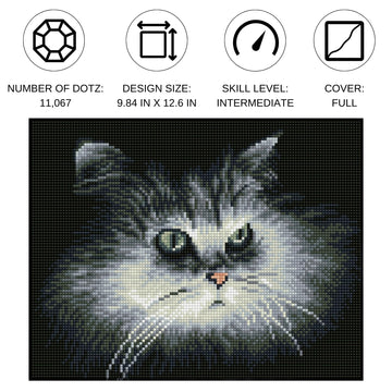 DIAMOND DOTZ Shadow Cat Diamond Painting Kits for Adults - Diamond Art Kits a Relaxing Creative Craft Kit with Dotz Gems 9.8x12.6