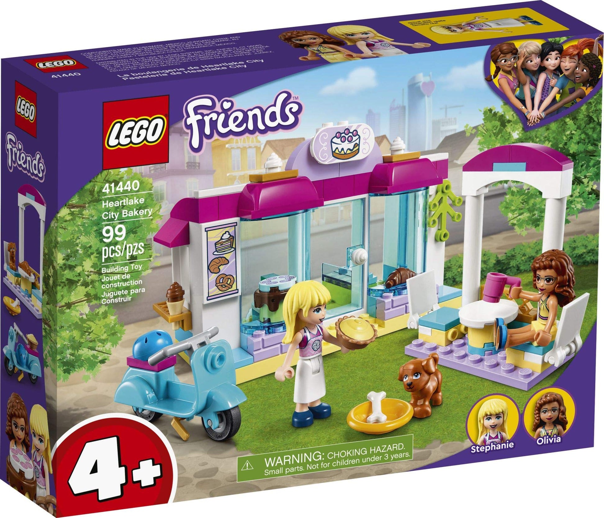 LEGO Friends Heartlake City Bakery 41440 Building Kit; Kids Café Toy Playset Friends Stephanie and Olivia; Collectible Toy, New 2021 (99 Pieces)