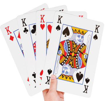 Kangaroo Extra Large Jumbo Size Playing Cards 8 x 11 Inch - Giant Deck of 52 Large Card for Kids & Adults - Fun Educational Card Games for Kids