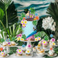 27PCS Coconut Tree Boat Hook Flower Cake Top Flower Cake Decoration Boat Birthday Party Decoration Supplies