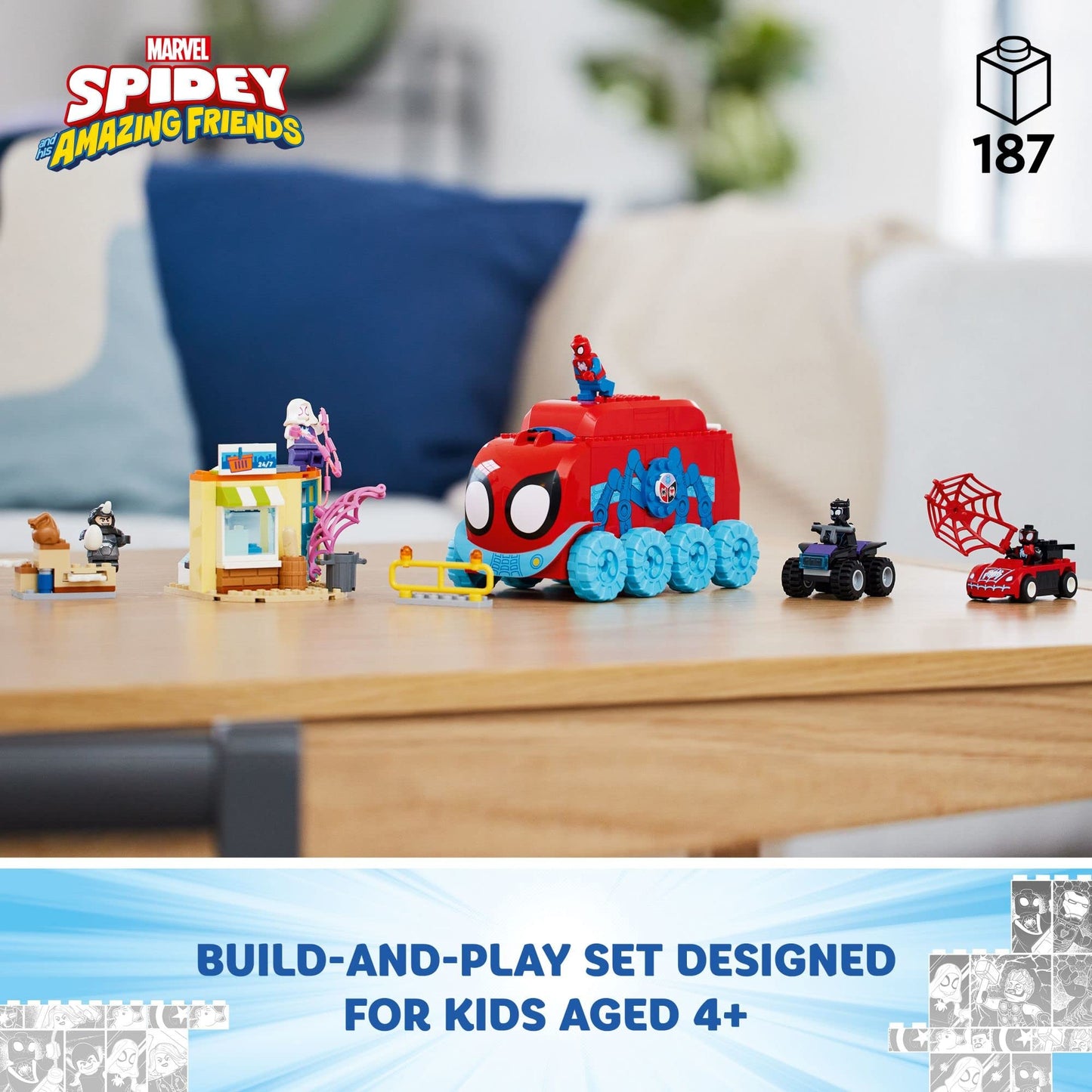LEGO Marvel Team Spidey's Mobile Headquarters 10791 Building Set - Featuring Miles Morales and Black Panther Minifigures, Spidey and His Amazing