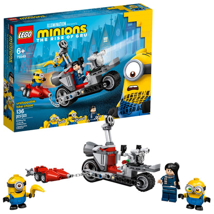 LEGO Minions Unstoppable Bike Chase (75549) Minions Toy Building Kit, with Bob, Stuart and Gru Minion Figures, Makes a Great Birthday Present