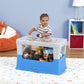 Simplay3 Play Around Toy Box Table, Multipurpose Kids Toy Box and Toddler Play Table for Toys, Art Supplies, Crafts, Durable, Plastic Large Toy Box