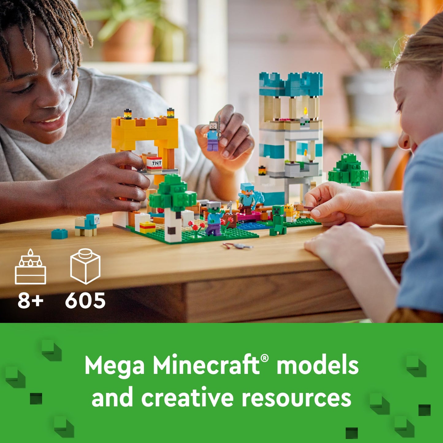 LEGO Minecraft The Crafting Box 4.0 21249 Building Toy Set, Custom-Build Playset Featuring Classic Bricks, Figures and Game Accessories, Model Guides