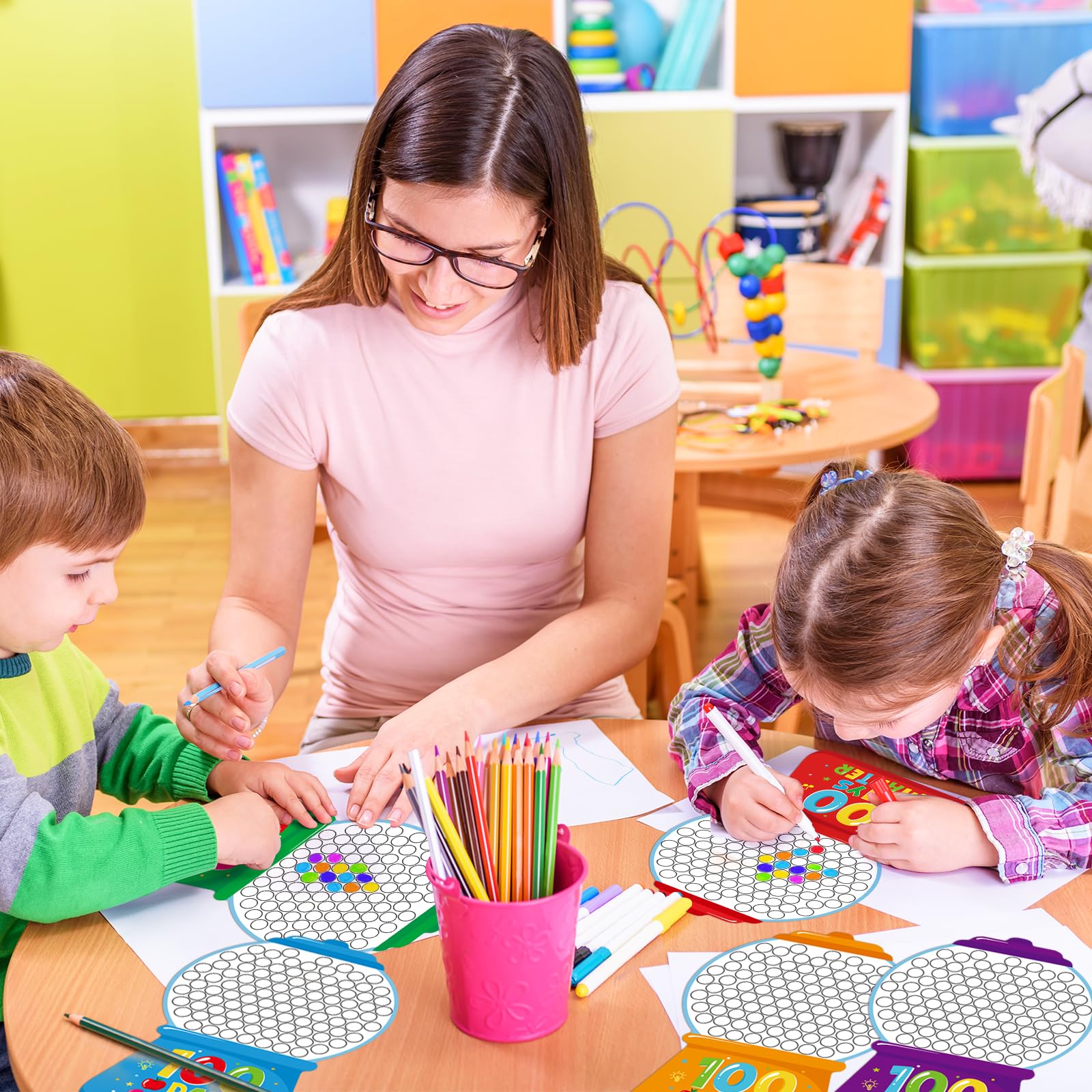36Pcs 100th Day of School Gumball Machine Paper Crafts,100 Days Smarter Cutouts for 100 Days of School Celebration Party Supplies Classroom Activities