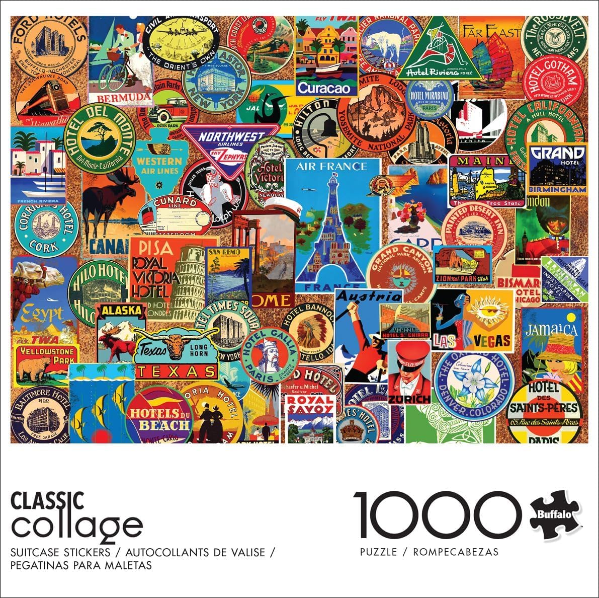 Buffalo Games Lewis T Johnson, Suitcase Stickers, 1000 Piece Jigsaw Puzzle