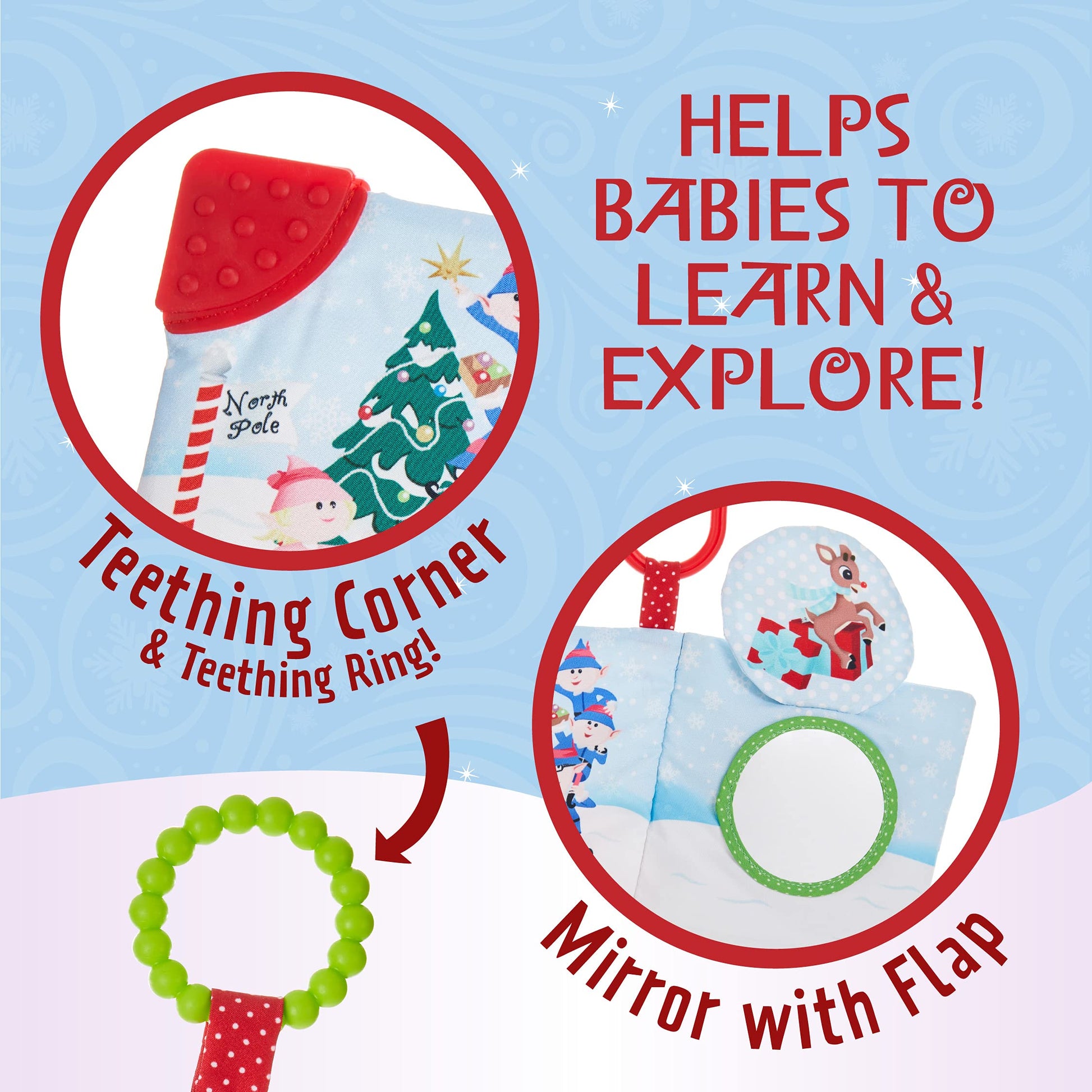 Kids Preferred Rudolph The Red-Nosed Reindeer On The Go Soft Teether Book
