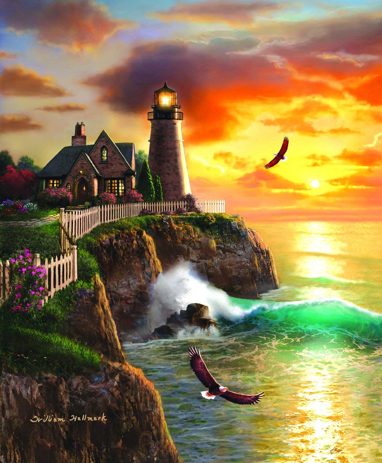 SUNSOUT INC - Eagle Ridge - 1000 pc Jigsaw Puzzle by Artist: William Clayton Hallmark - Finished Size 23" x 28" - MPN# 66034